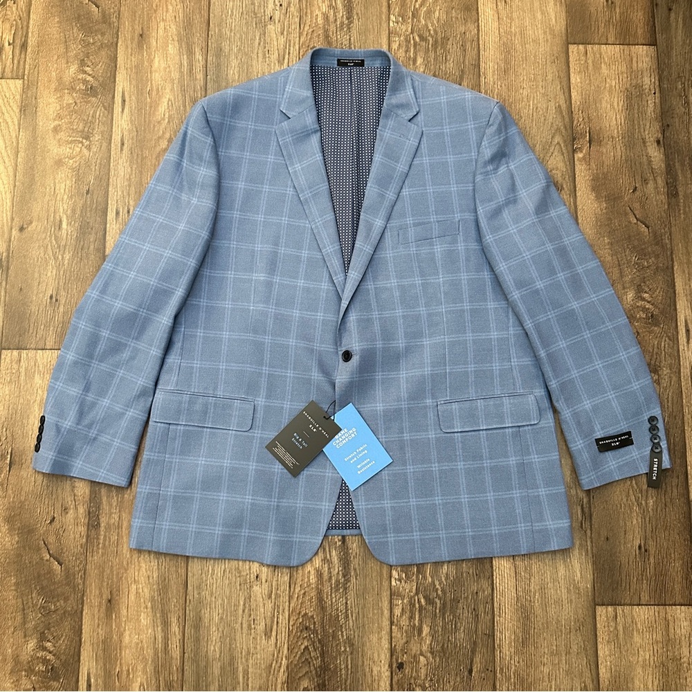 Shaquille O’Neal XLG Stretch Suit Jacket Blazer Men’s Size 50 Long Blue
